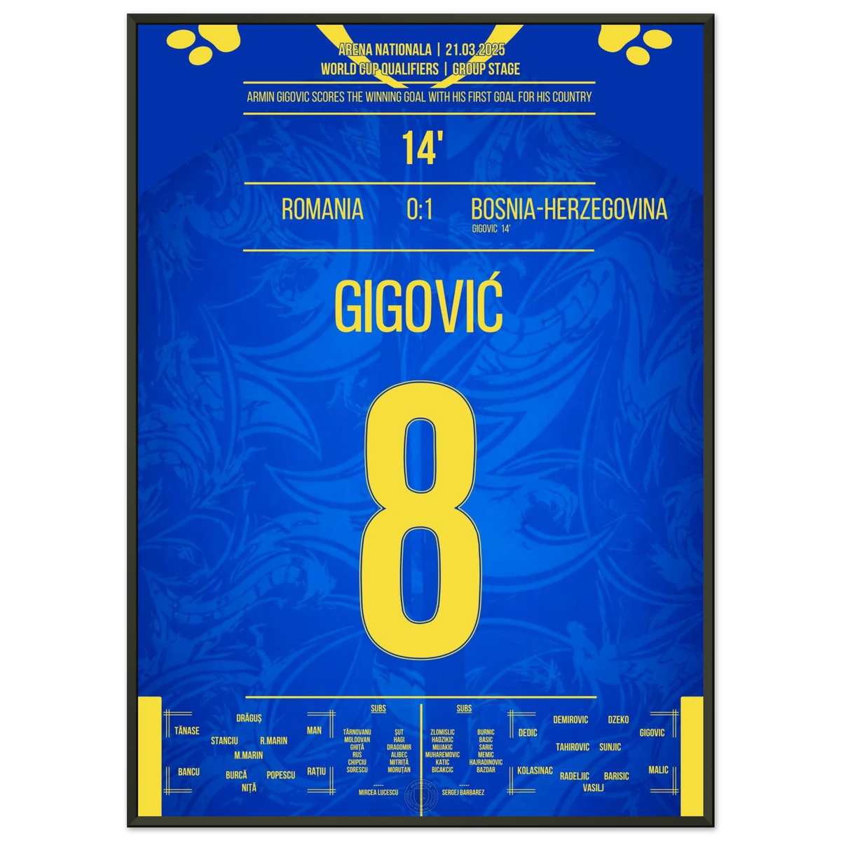 Gigovic, premier but international pour la Bosnie