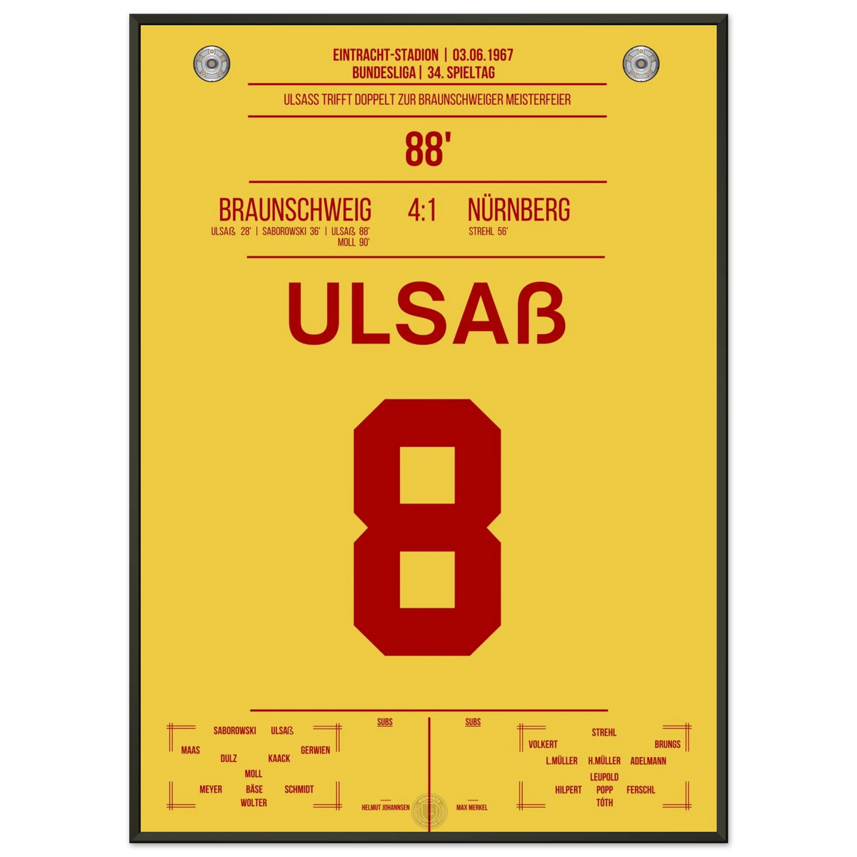 Victoire de Braunschweig au championnat allemand en 1967