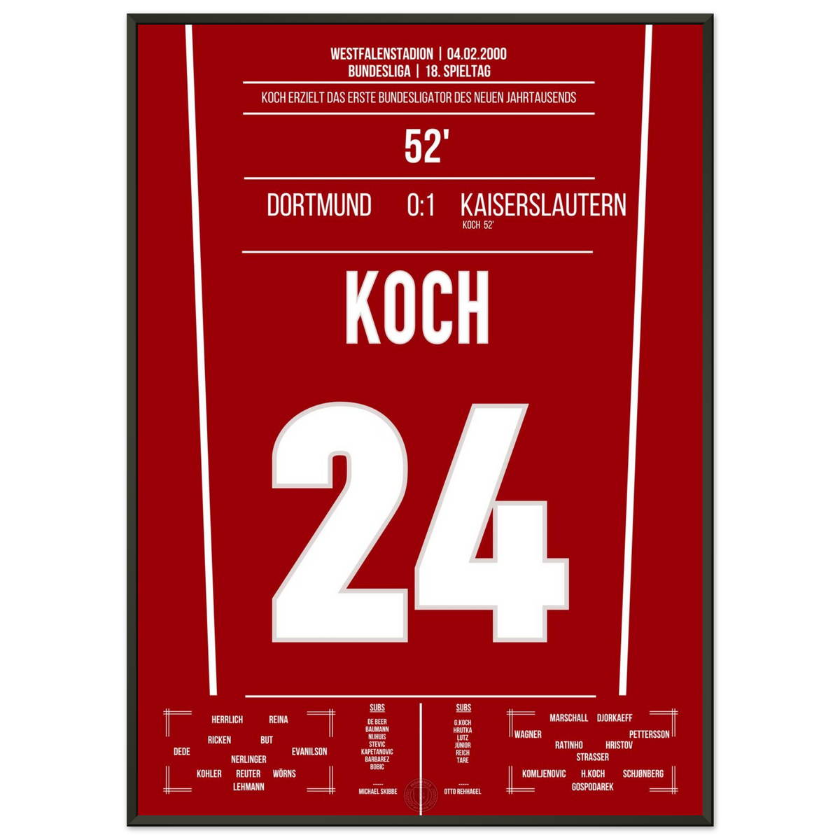 Koch marque le premier but du nouveau millénaire en Bundesliga
