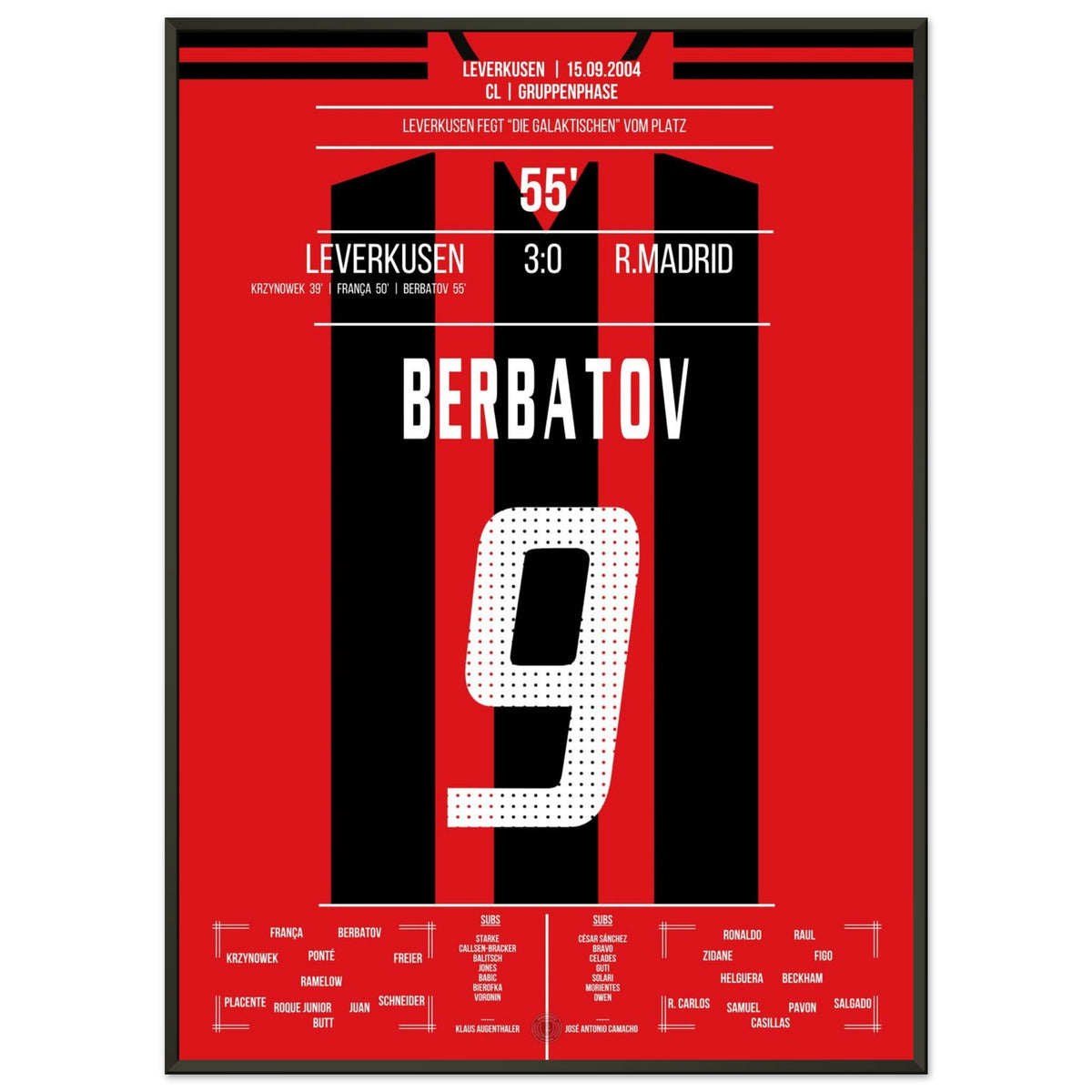 Leverkusen a balayé le « Galactique » du stade en 2004