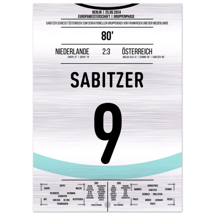 (Metal Print) Sabitzer tire sur l'Autriche pour remporter le groupe aux Championnats d'Europe