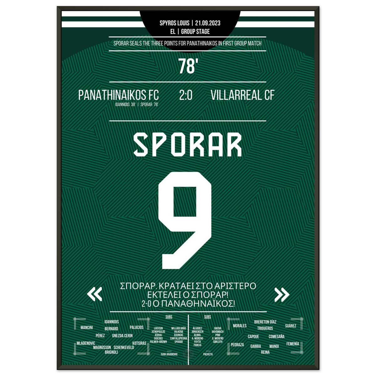 Sporar remporte la victoire lors du premier match de la phase de groupes