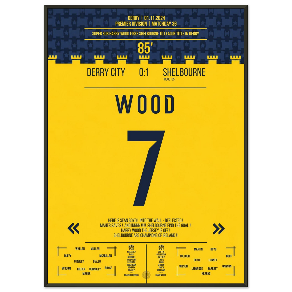 Wood propulse Shelbourne au championnat irlandais