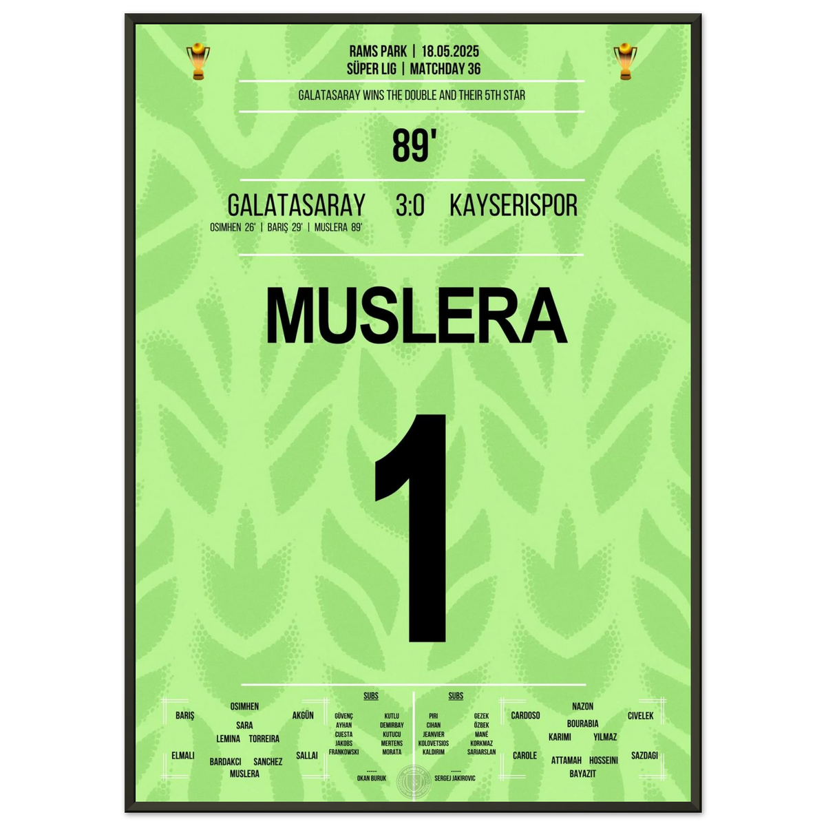 Muslera marque sur penalty et remporte le championnat