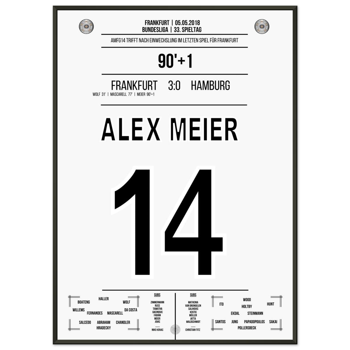 Le dernier but d'adieu d'Alex Meier en 2018