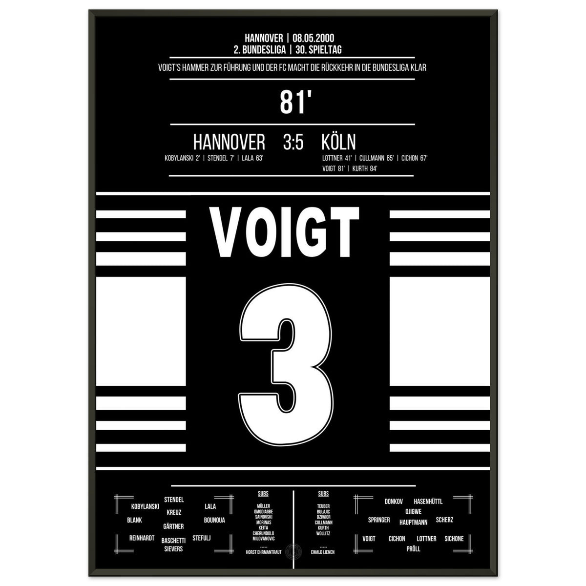 Les premiers buts de Voigt pour une promotion à nouveau en 2000