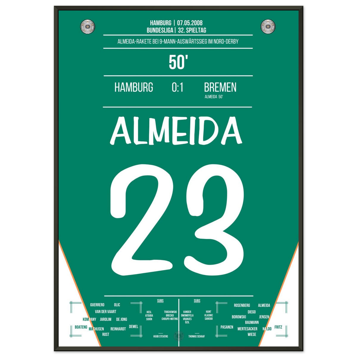 Almeida zündet die Rakete im Nord-Derby 2008