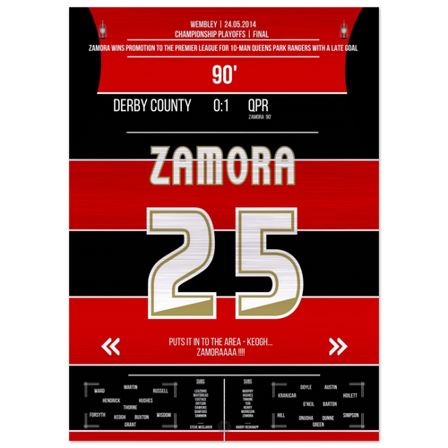 (Metal Print) Zamora fires QPR back into the Premier League