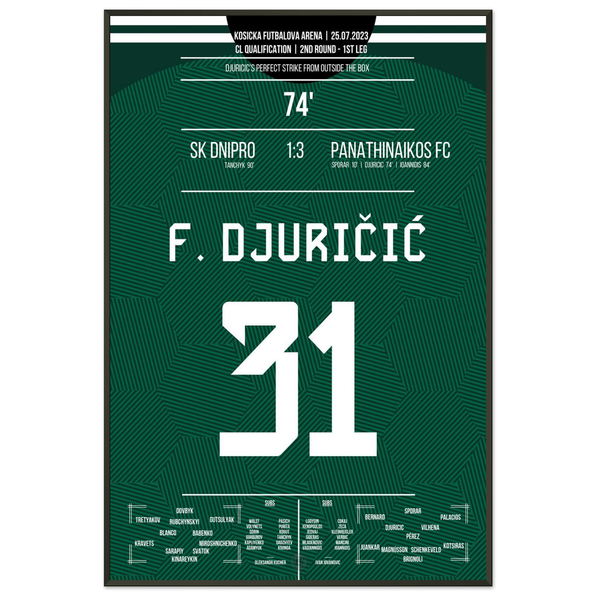 Djuricic scores from distance against Dnipro