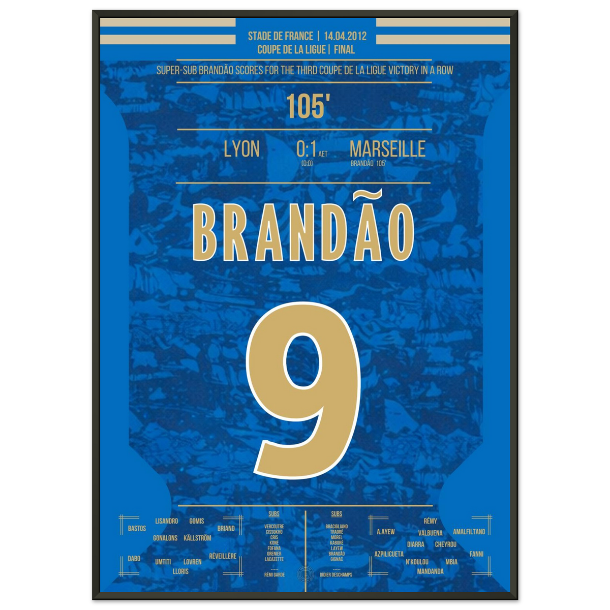 Brandão rachète Marseille en prolongation de la finale de coupe contre Lyon