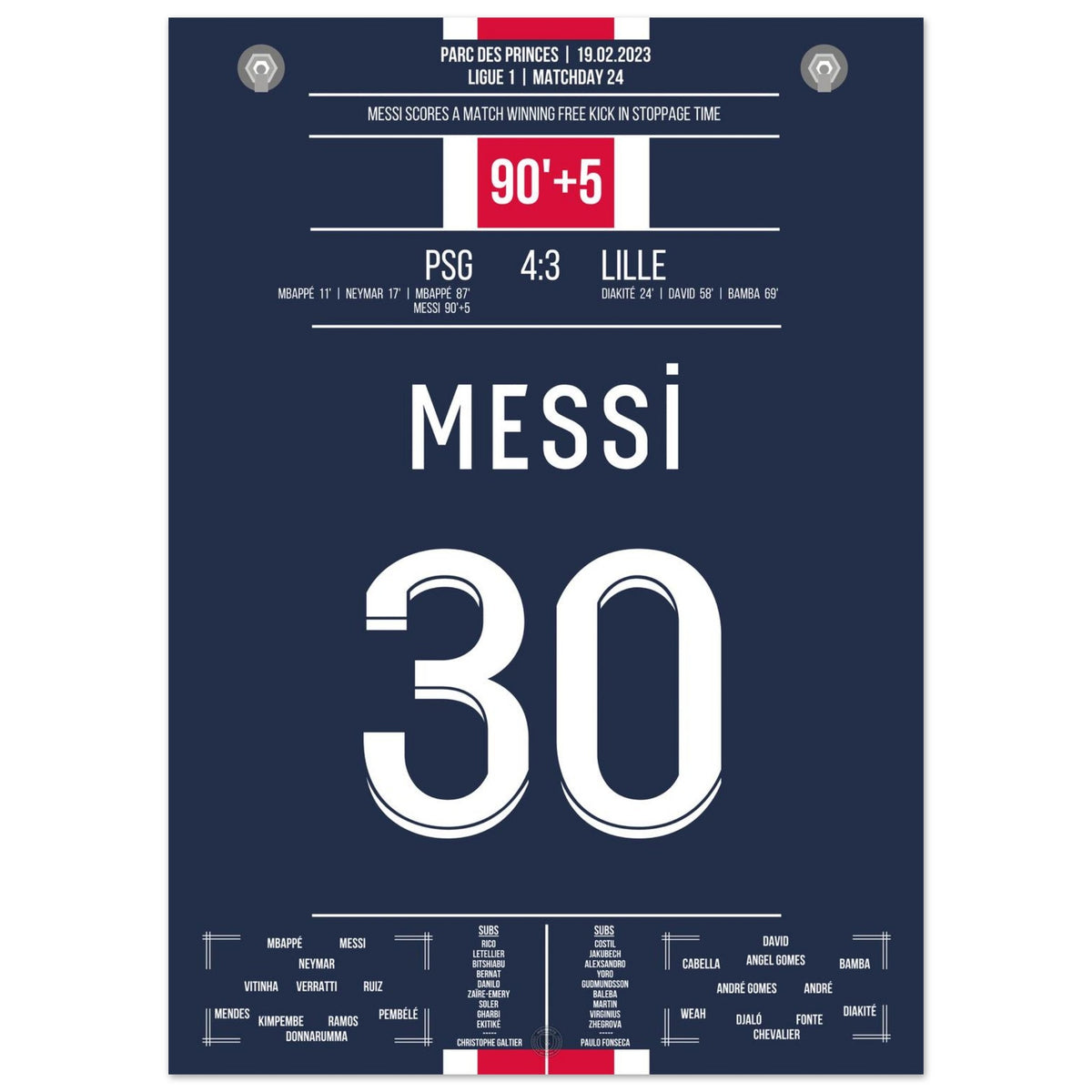 Messi marque un coup franc de dernière minute pour gagner pour Paris