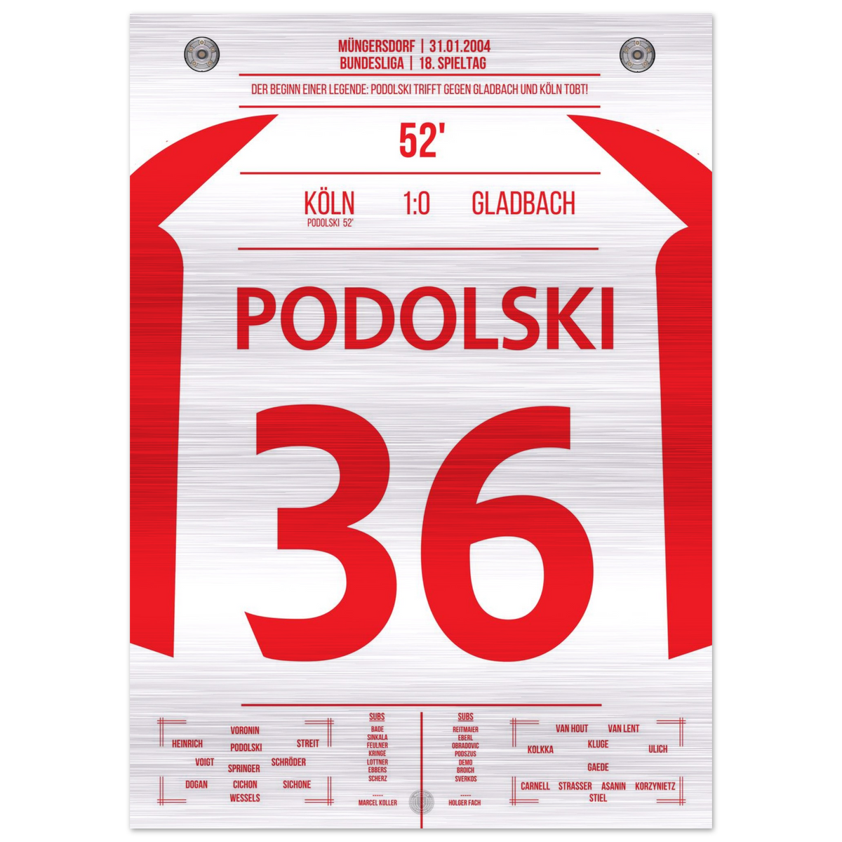 (Metal Print) Podolski vainqueur du derby de Cologne, première victoire de Cologne contre Gladbach en 6 ans