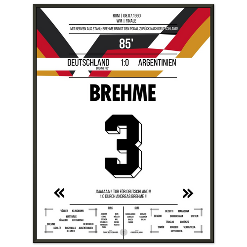 Le penalty de Brehme contre l'Argentine en finale de la Coupe du Monde 1990