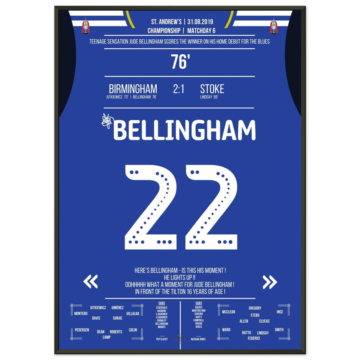 Premier but de Bellingham à St Andrews lors de la victoire contre Stoke