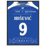 Ibisevic schießt Bosnien zur ersten WM-Teilnahme in der Geschichte 50x70-cm-20x28-Schwarzer-Aluminiumrahmen