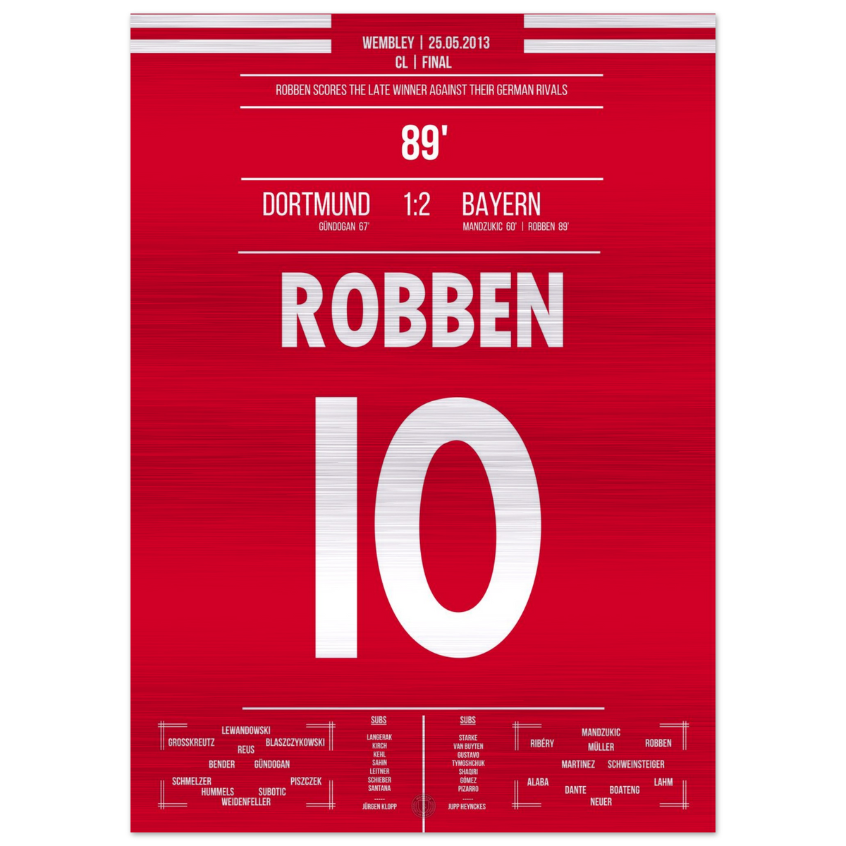 (Metal Print) Le but de Robben pour le titre CL 2013