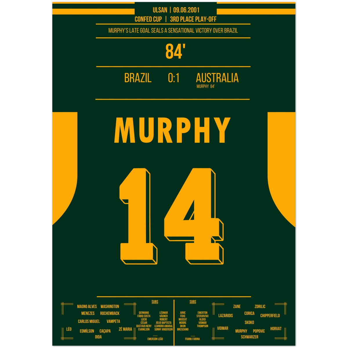 Le vainqueur tardif de Murphy contre le Brésil en 2001
