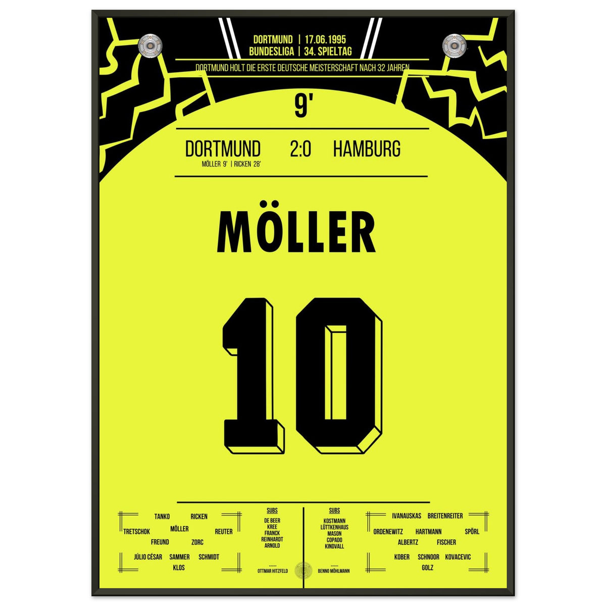 Möller réussit le coup franc et Dortmund remporte son premier titre de champion en 32 ans