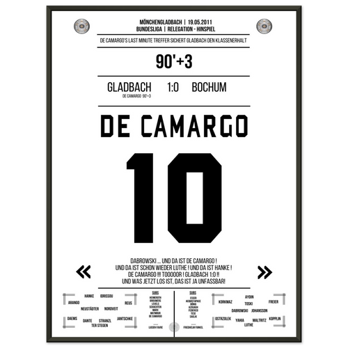 De Camargo marque et maintient Mönchengladbach en Bundesliga.