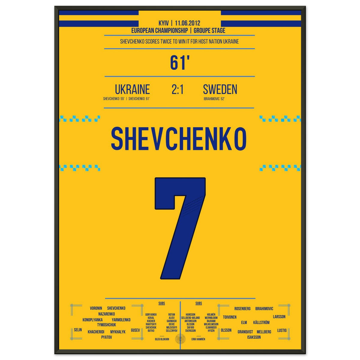 Shevchenko marque deux fois pour gagner contre la Suède en 2012