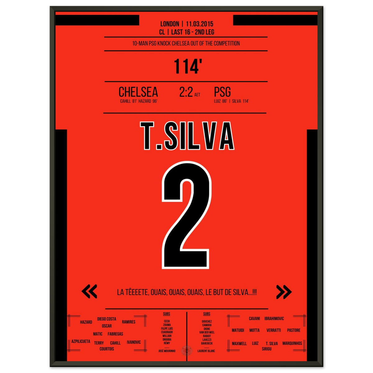 But décisif de la tête de Thiago Silva en huitièmes de finale de CL 2015
