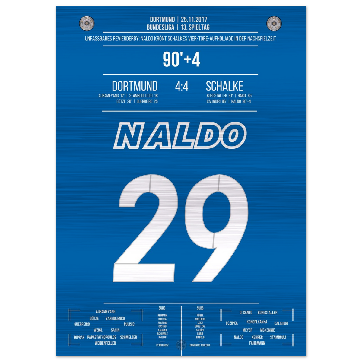 (Metal Print) L'égalisation de Naldo lors d'un retour endiablé dans le Revierderby