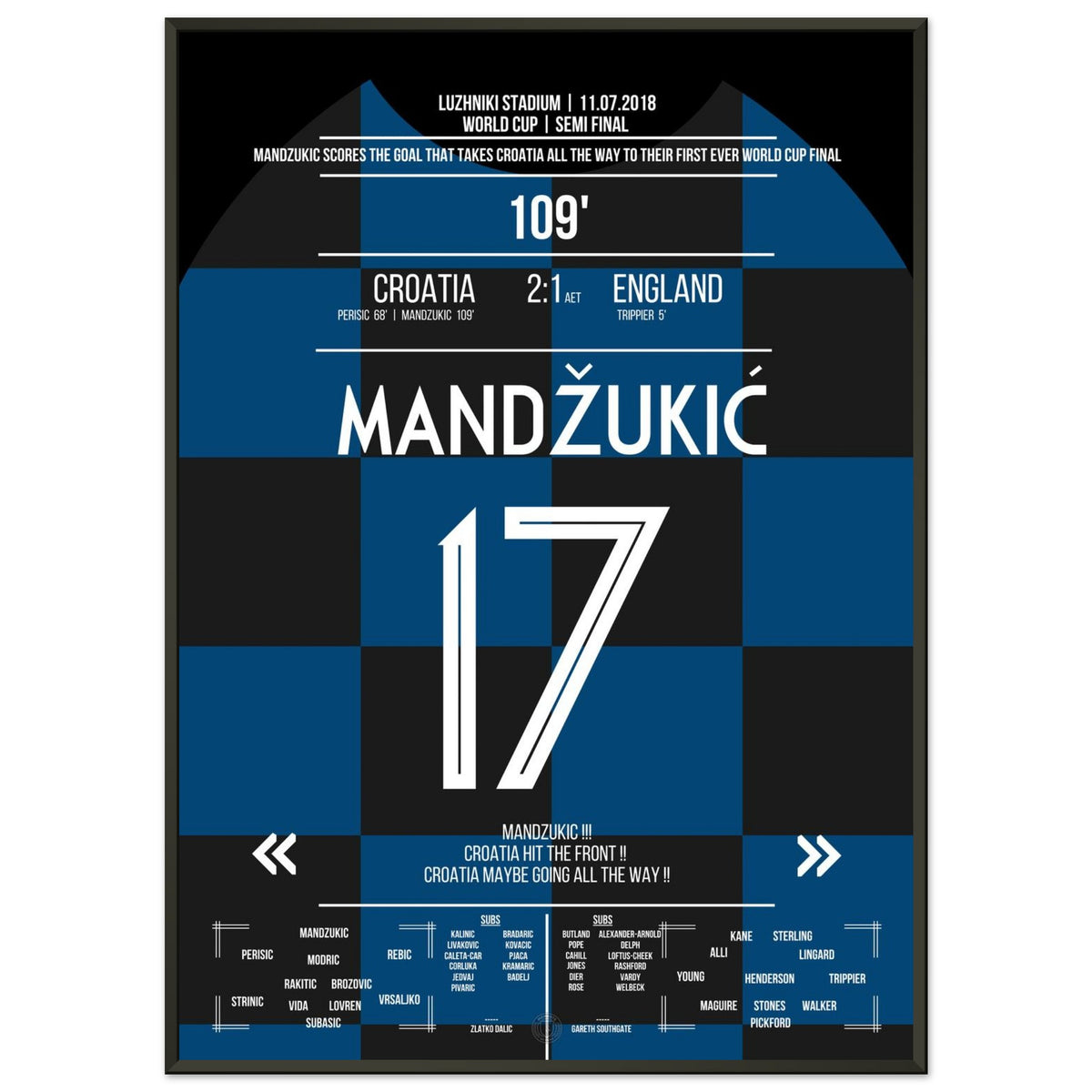 Le but de la finale de la Coupe du Monde ! Mandzukic tire la Croatie vers la victoire contre l'Angleterre en 2018.