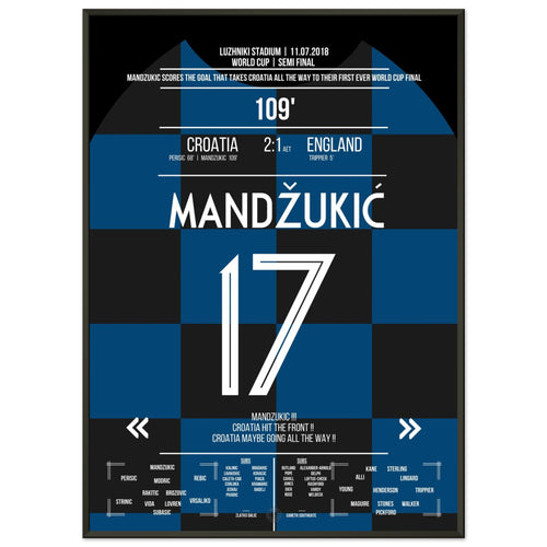 Le but de la finale de la Coupe du Monde ! Mandzukic tire la Croatie vers la victoire contre l'Angleterre en 2018.