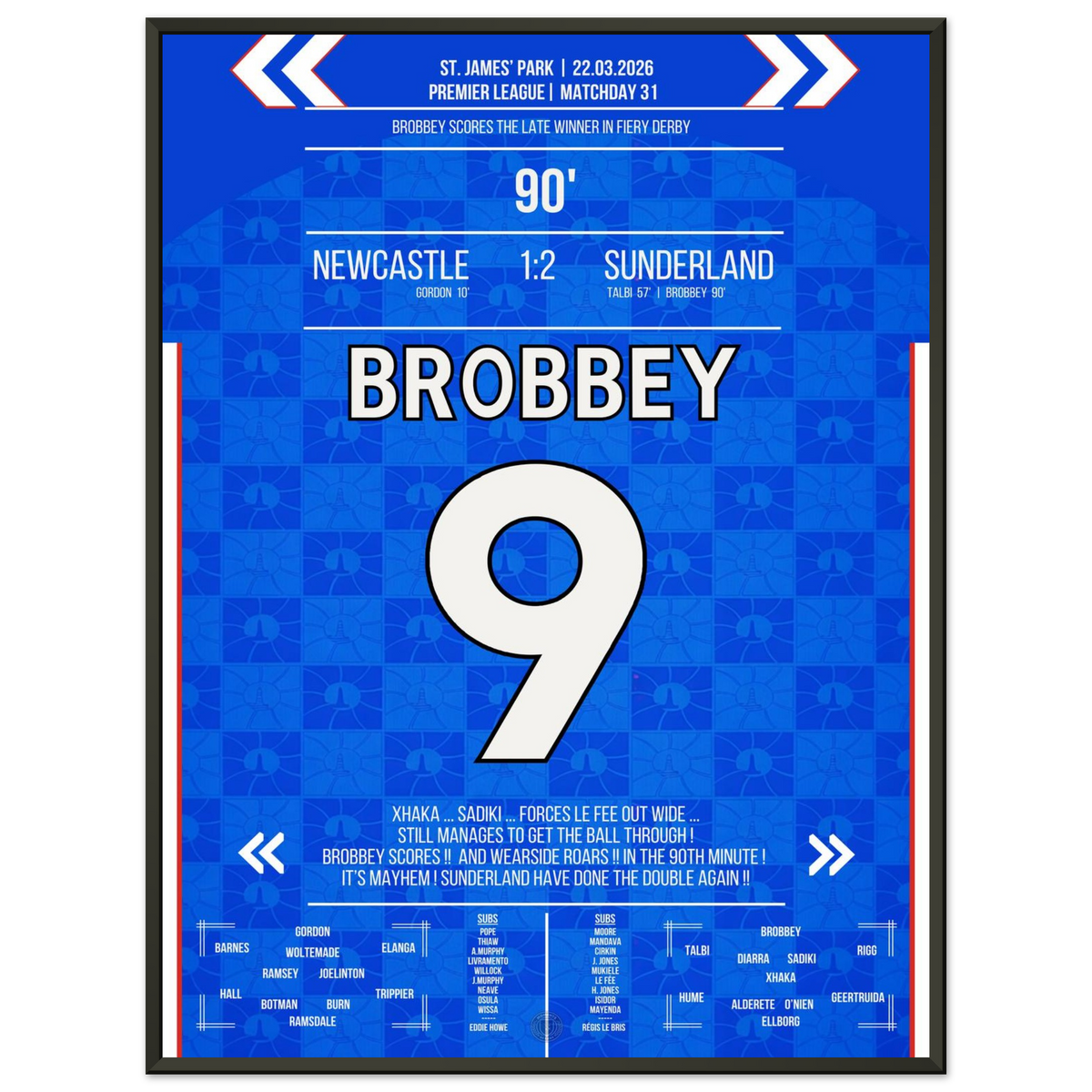 Le but vainqueur de Brobbey dans le derby de Newcastle