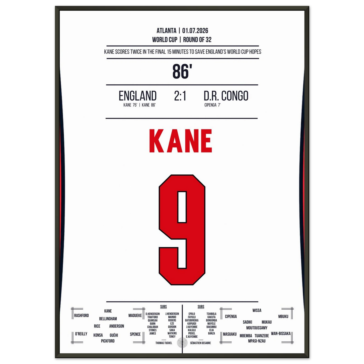 Kane renverse le jeu avec un doublé et mène l'Angleterre en huitièmes de finale