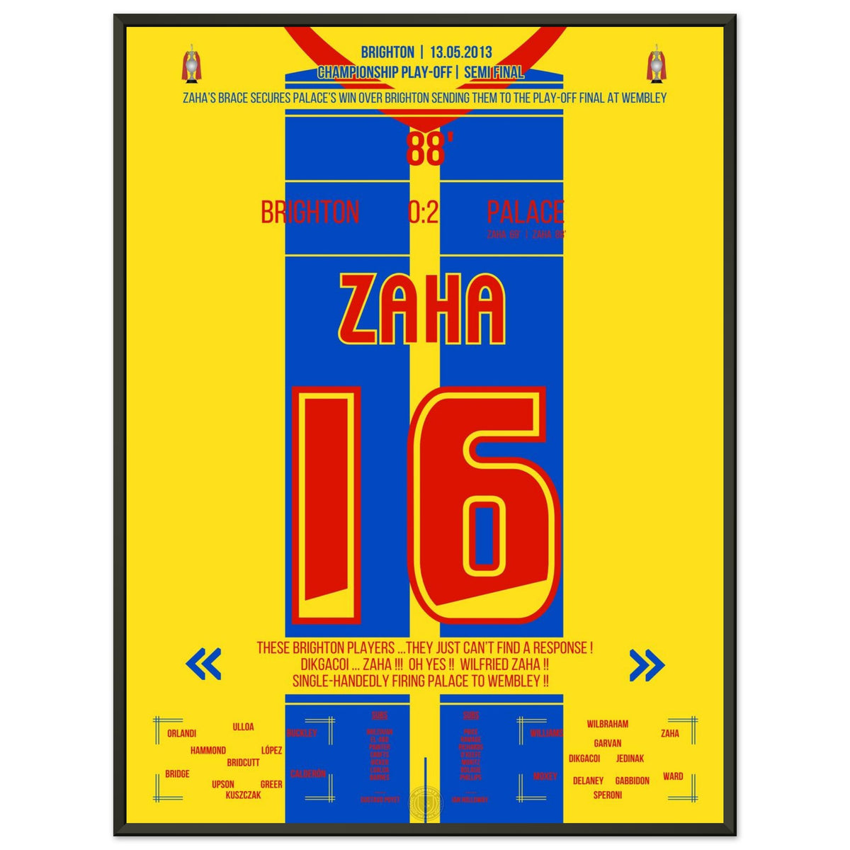 Le doublé de Zaha emmène Palace en finale des barrages à Wembley