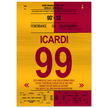 (Metal Print) Galatasaray dismantles Fenerbahce in their own stadium