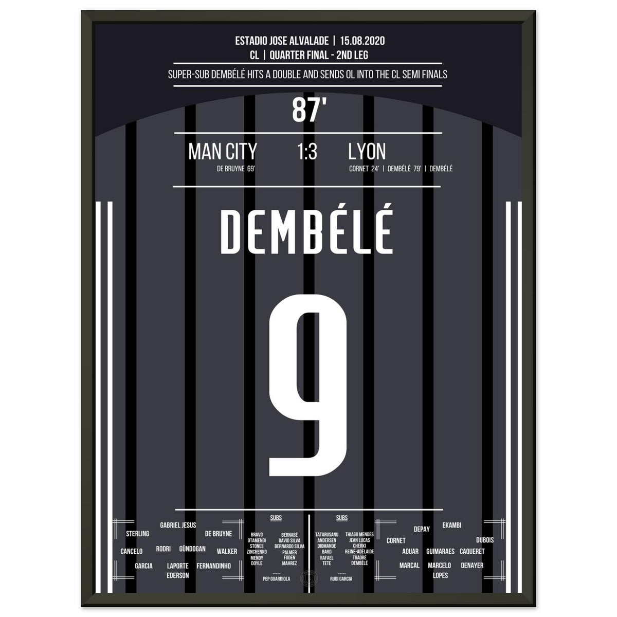 Dembélé propulse l'OL en demi-finale de LDC