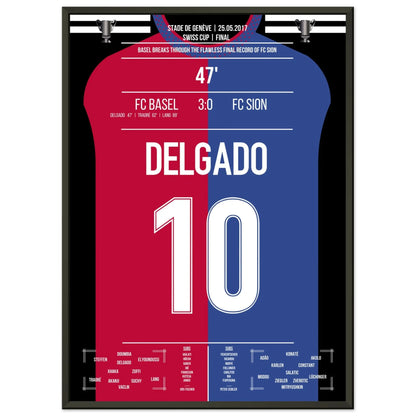 Basel's Sieg gegen Sion im Cup-Finale 2017 50x70-cm-20x28-Schwarzer-Aluminiumrahmen