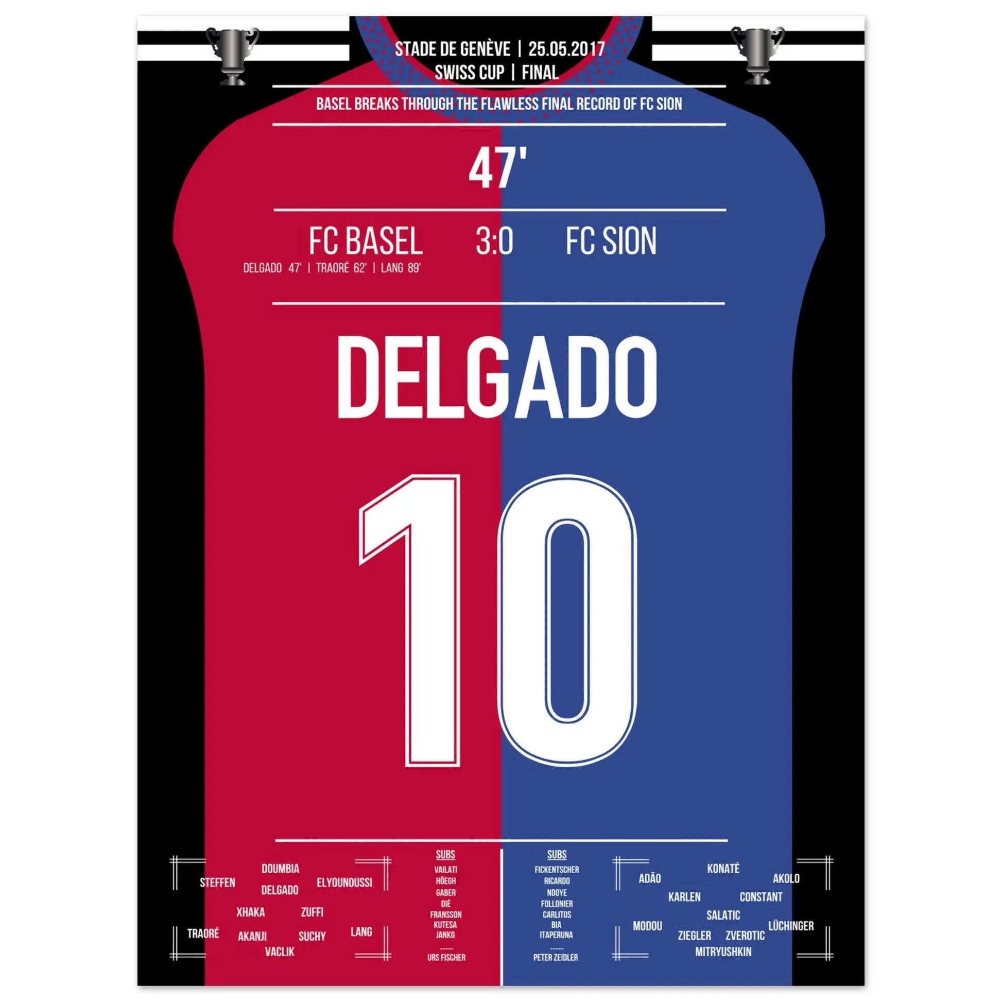 Basel's Sieg gegen Sion im Cup-Finale 2017 45x60-cm-18x24-Ohne-Rahmen