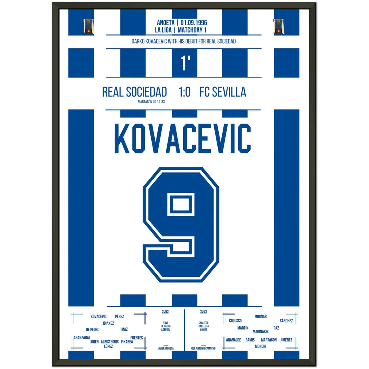 Début de Darko Kovacevic pour la Real Sociedad en 1996