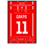 Gakpo mit Siegtreffer im Pokalfinale gegen Ajax 2017 60x90-cm-24x36-Schwarzer-Aluminiumrahmen