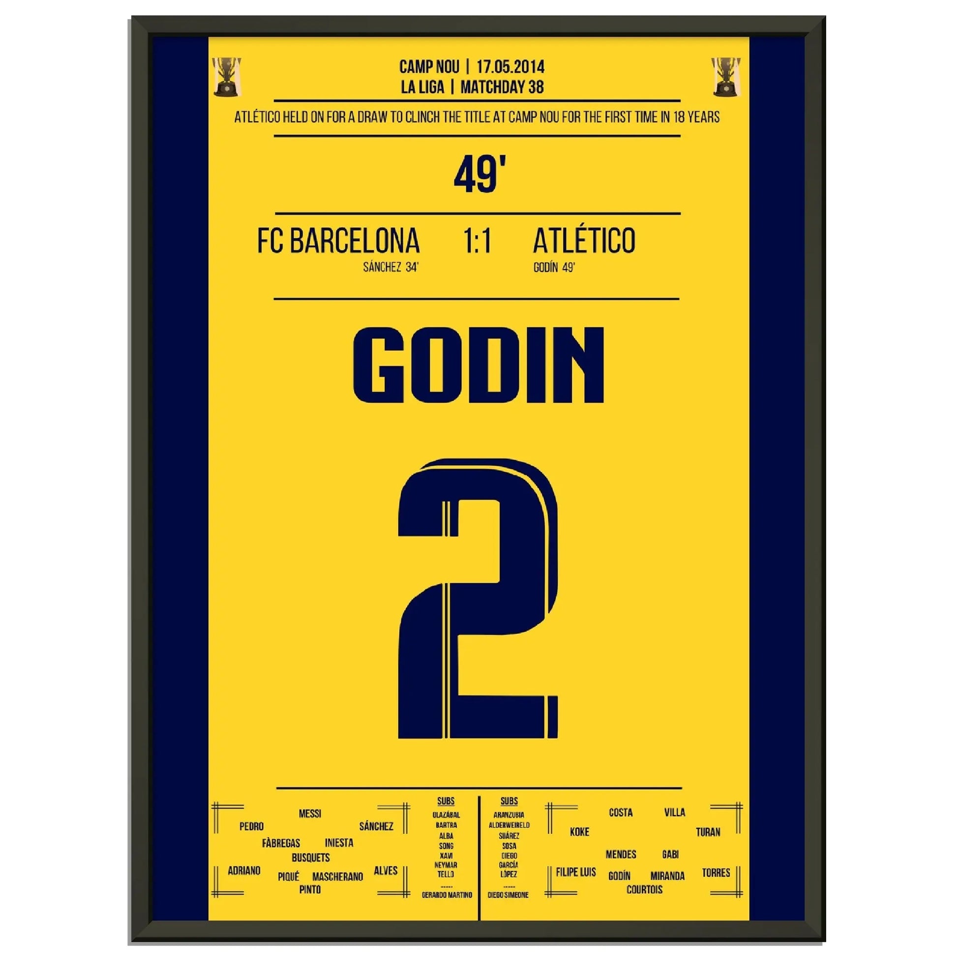 Godin Kopfball-Tor zur spanischen Meisterschaft 2014 