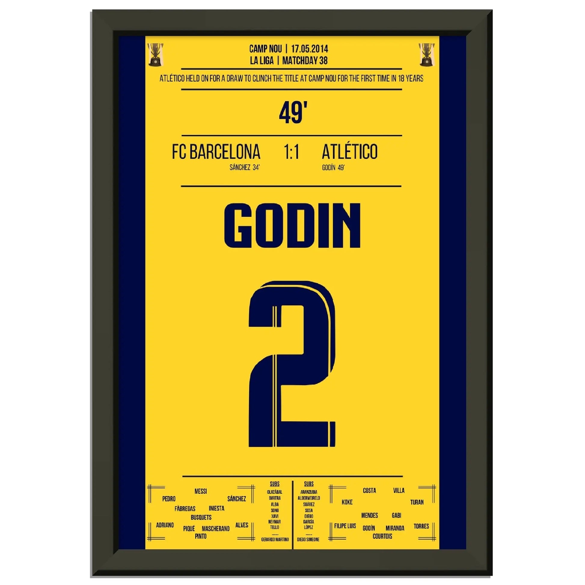 Godin Kopfball-Tor zur spanischen Meisterschaft 2014 