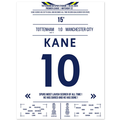 Harry Kane bricht den Tor-Rekord der Spurs 30x40-cm-12x16-Ohne-Rahmen