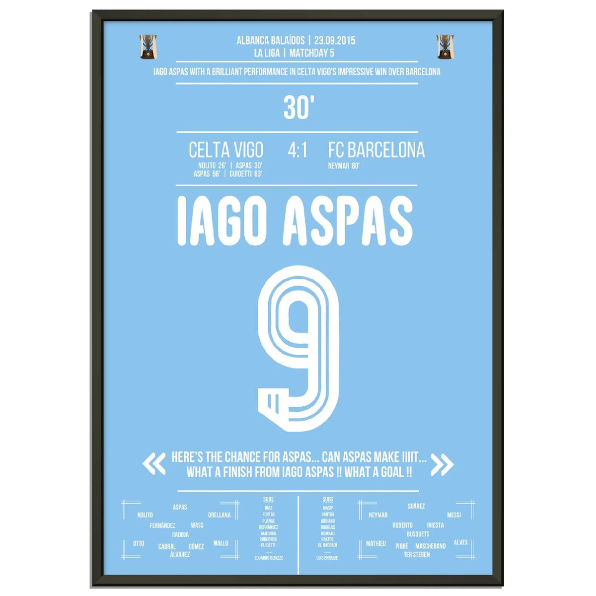 Iago Aspas avec un doublé contre le FC Barcelone La Liga 2015/16