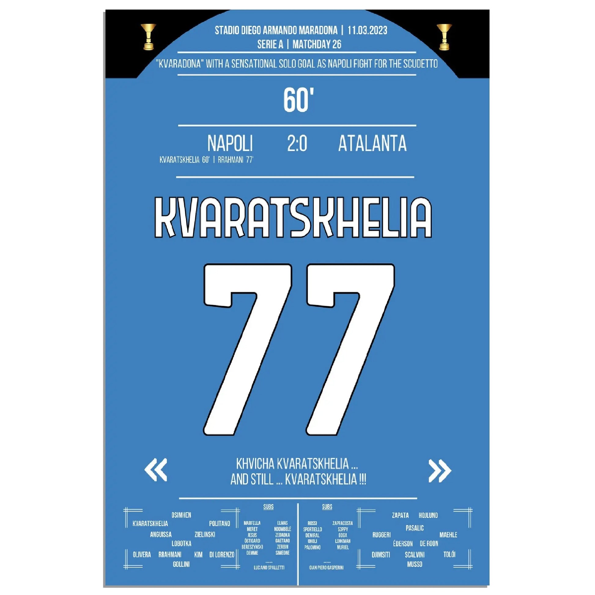 Kvaratskhelia mit phänomenalen Solo-Tor gegen Atalanta im Rennen um den Scudetto 2023 