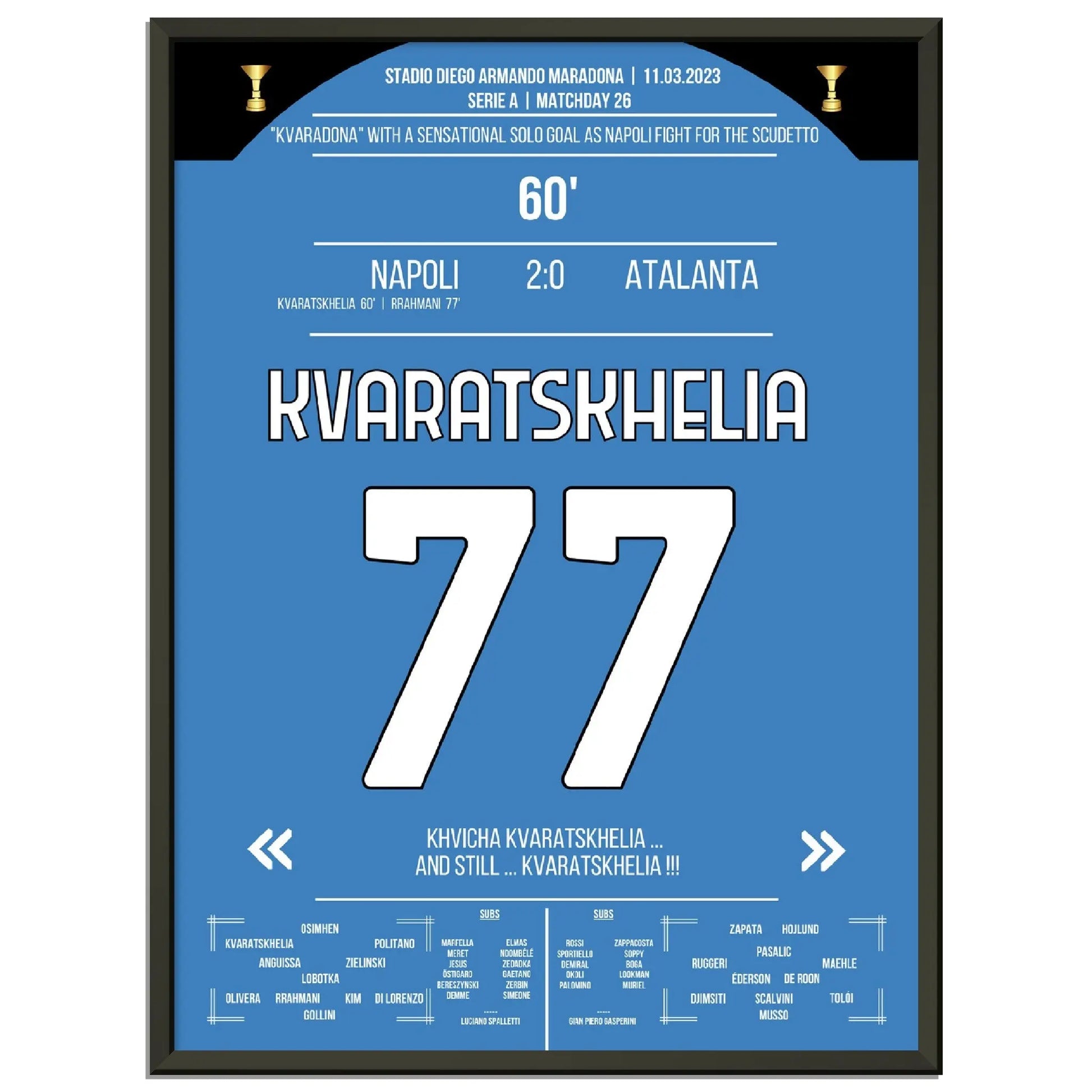 Kvaratskhelia mit phänomenalen Solo-Tor gegen Atalanta im Rennen um den Scudetto 2023 