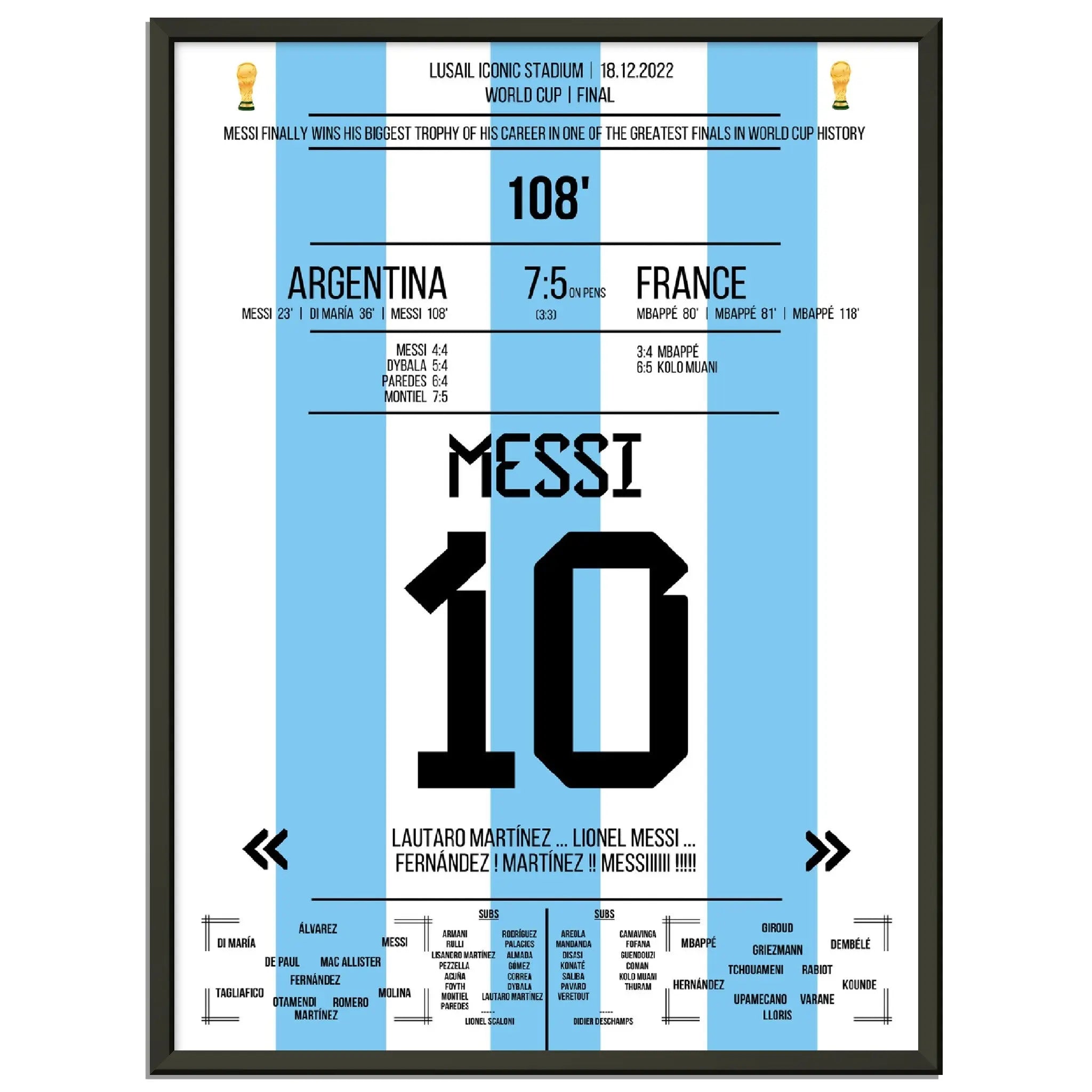 Messi macht sich unsterblich beim Gewinn der WM 2022 Argentinien - Frankreich 