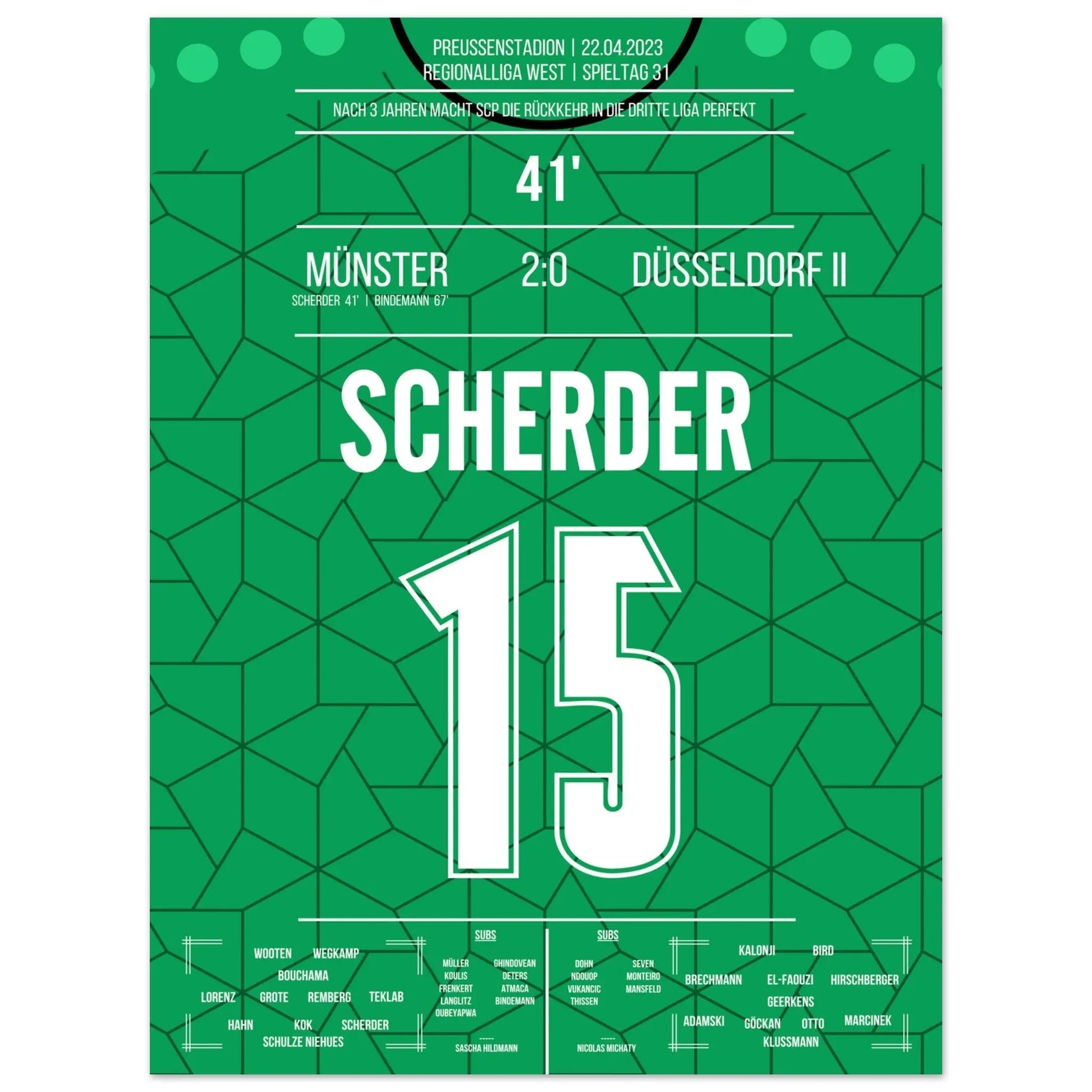 Münster's Rückkehr in die dritte Liga in 2023 30x40-cm-12x16-Ohne-Rahmen