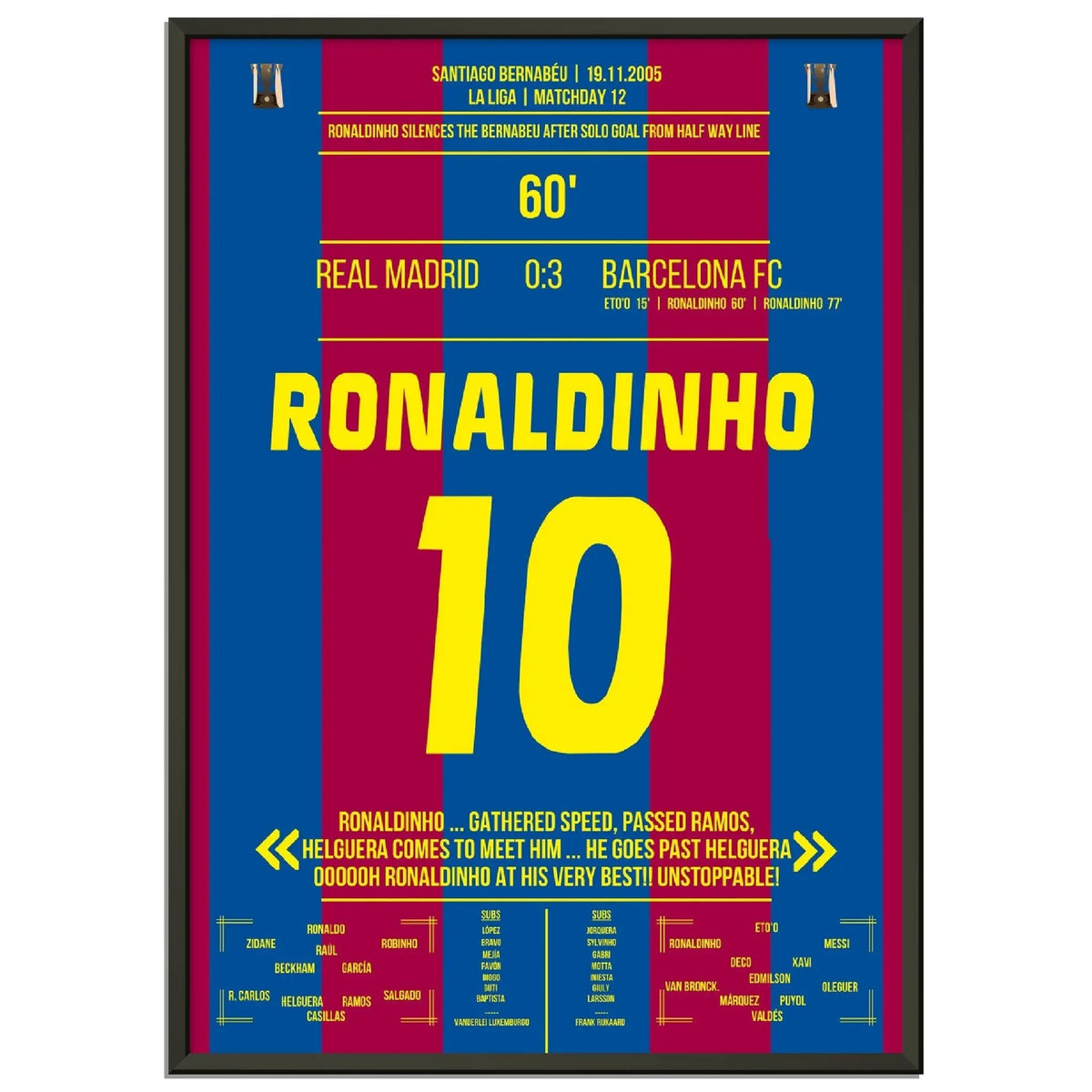 Le but solo de Ronaldinho au Bernabeu en 2005