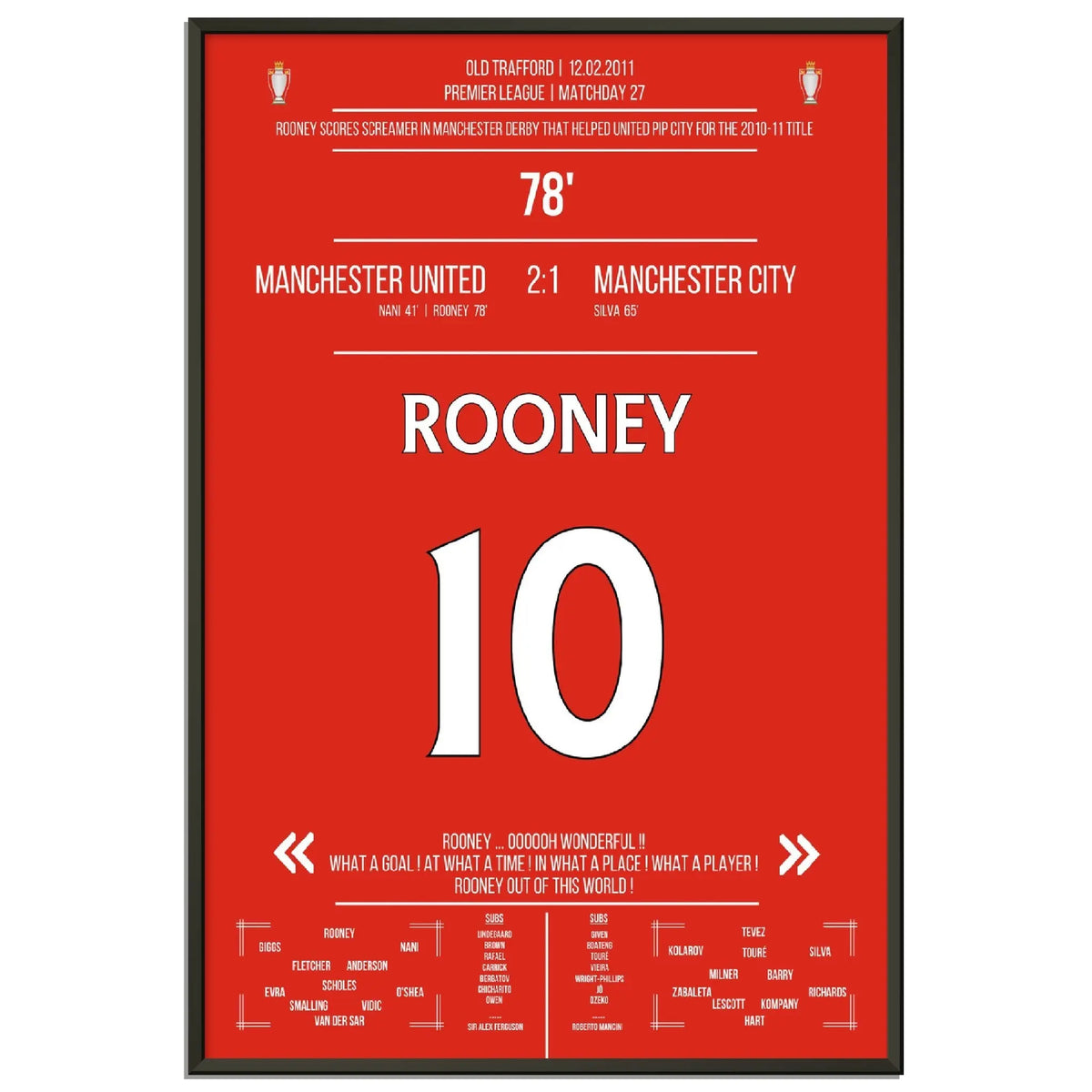 Rooneys Fallrückzieher im Manchester Derby 2011