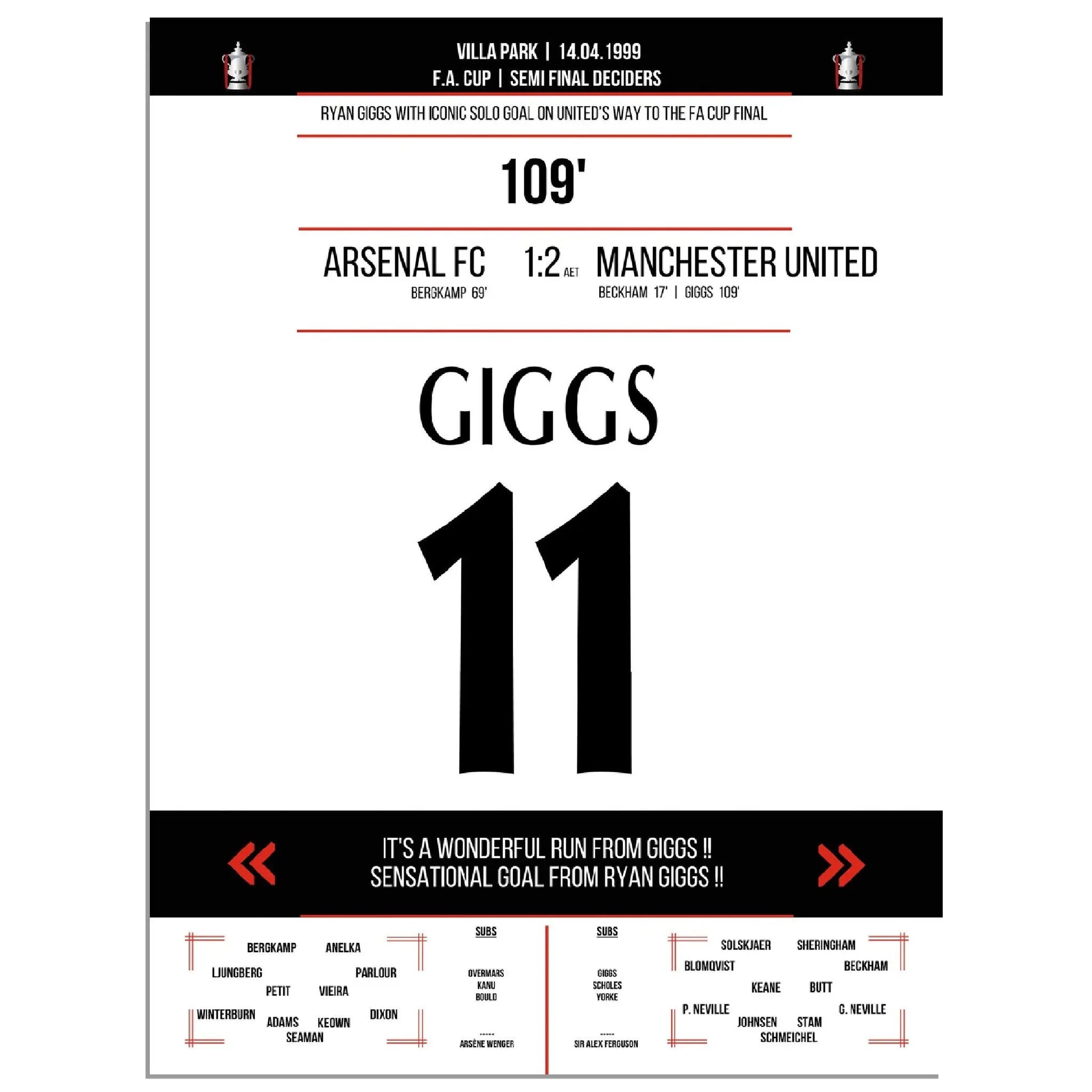 Ryan Giggs legendäres Tor im FA Cup Halbfinal-Triumph gegen Arsenal in 1999 