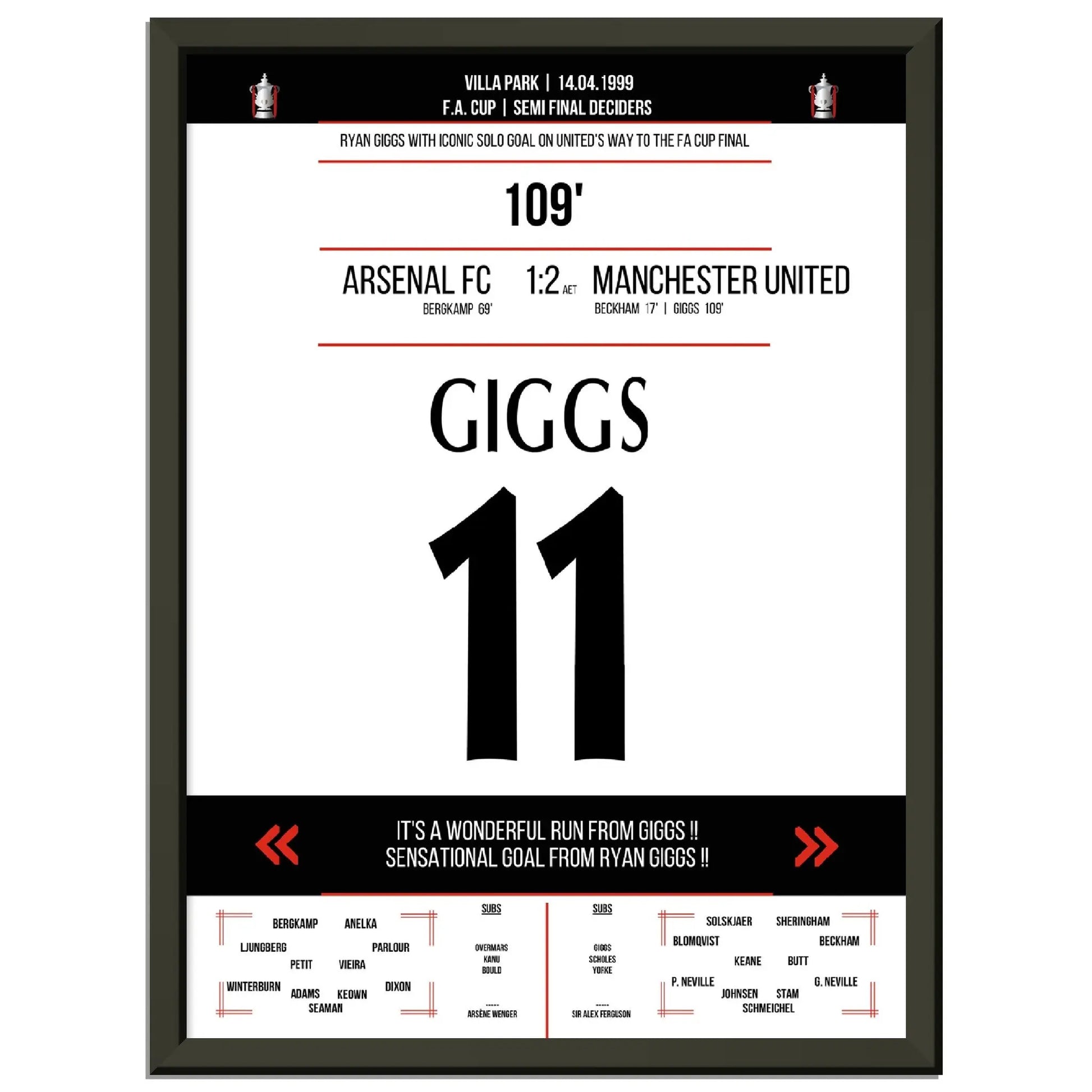 Ryan Giggs legendäres Tor im FA Cup Halbfinal-Triumph gegen Arsenal in 1999 