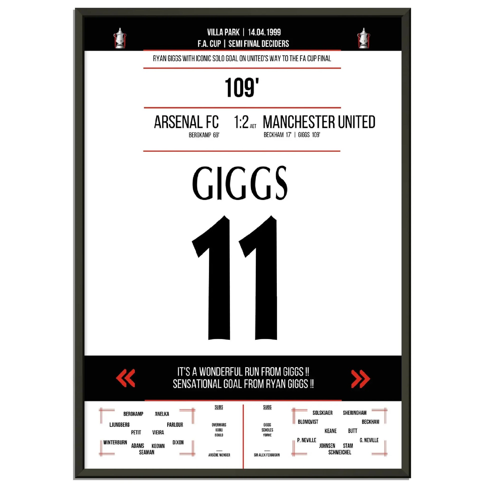 Ryan Giggs legendäres Tor im FA Cup Halbfinal-Triumph gegen Arsenal in 1999 